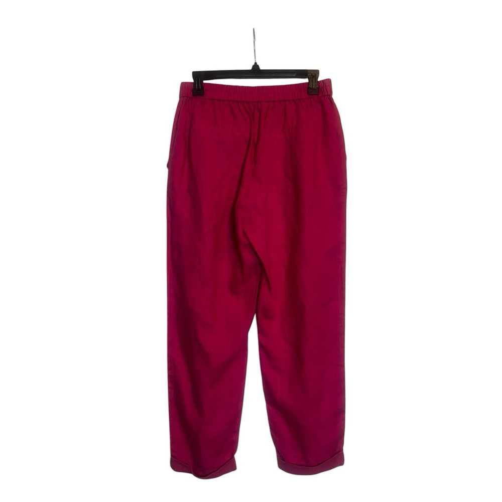 United Colors of Benetton Linen Pants M Pink Pull On Tapered - Picture 3 of 8